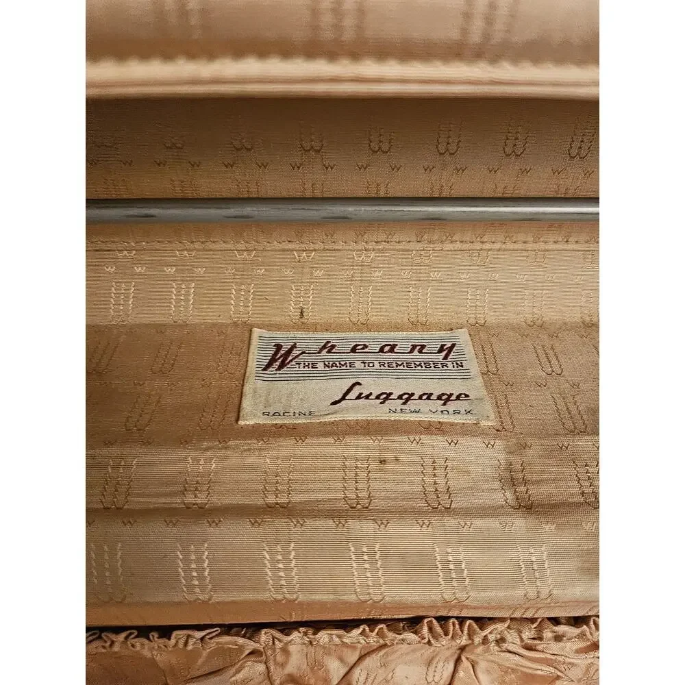 Vintage 50s Wheary Luggage Tweed Exterior Suitcase Hotel & Airline Decal Sticker